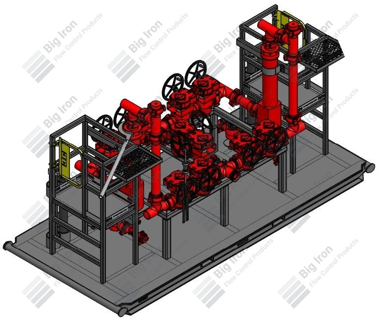 Dual Vertical Debris Catcher Dual Barrier 3" Fig 1502 W/ 4" Screen & 7" OD X 5" ID X 46" Long Barrel 15,000 Psi Standard Service On Skid