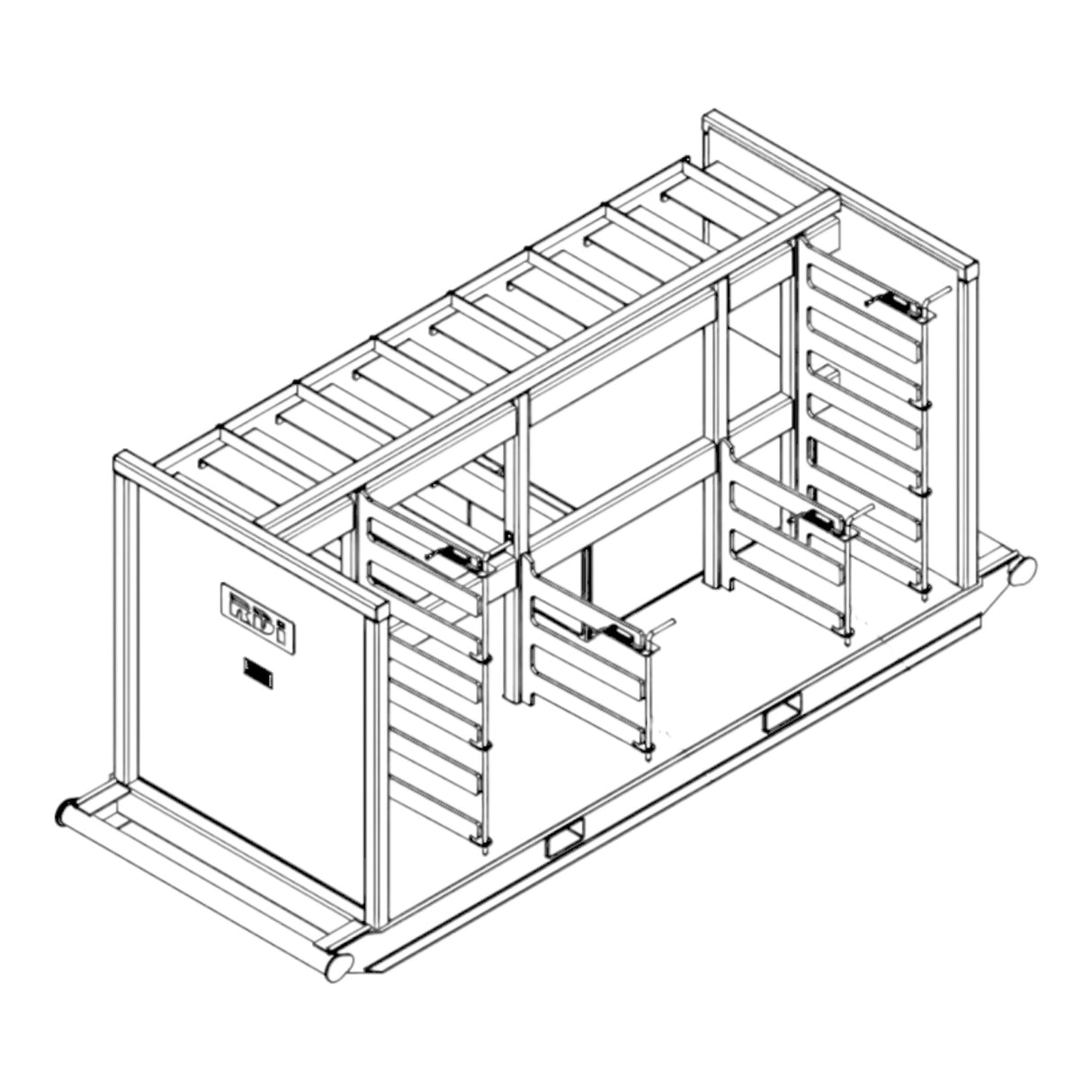 Skid - Pipe Rack - 3 In Fig 1502/602 - Modified SKIDP-001 w/ Upper Fitting Rack